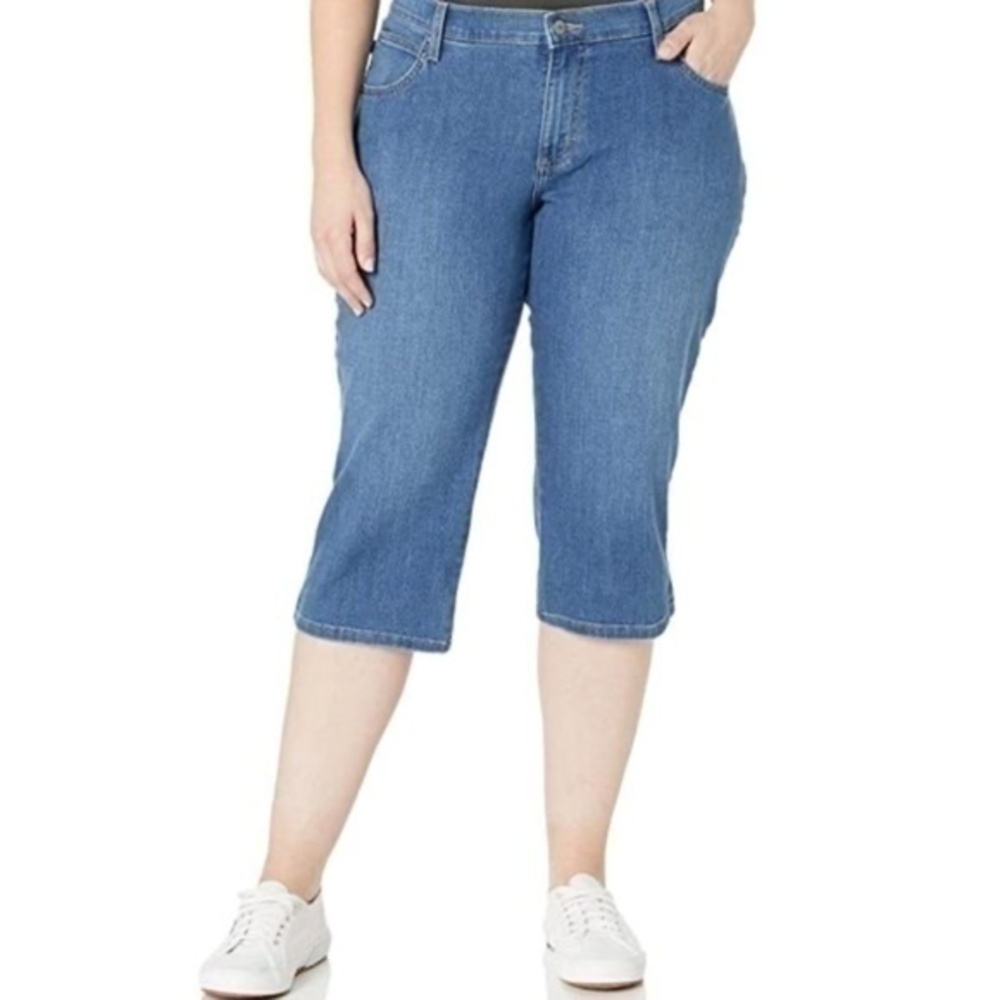 Lee Relaxed Fit Capri Jeans Denim Blue Size‎ 10 Medium